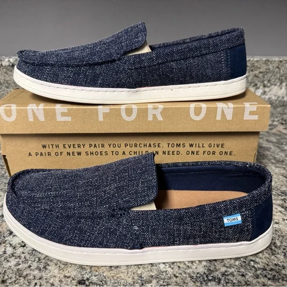 NWT - TOMS Aiden Men's Two Tone Woven Slip-On Shoes - Picture 5 of 8